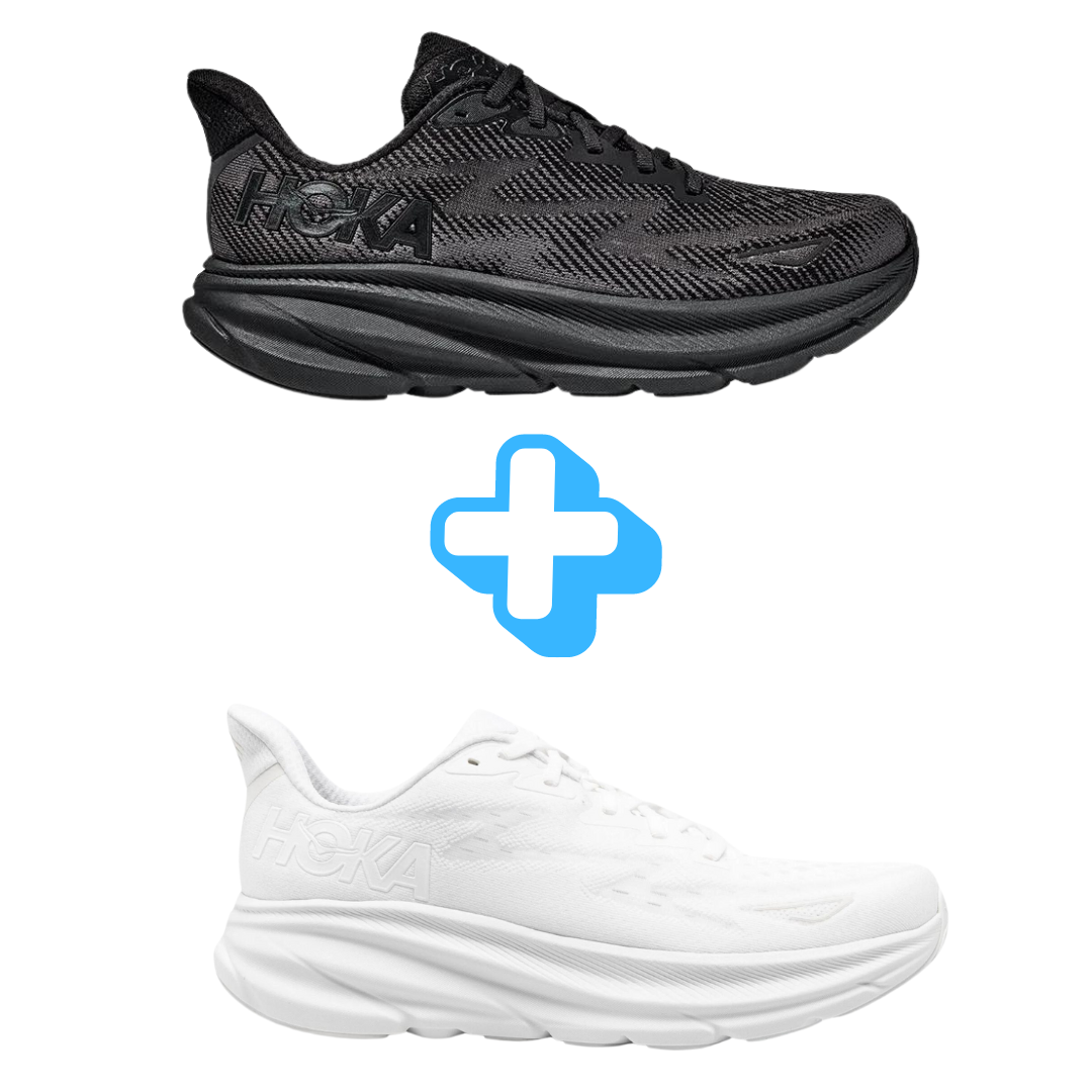 PACK ZAPATILLAS DEPORTIVAS Clifton 9 - Black / Black + Clifton 9 - White / White